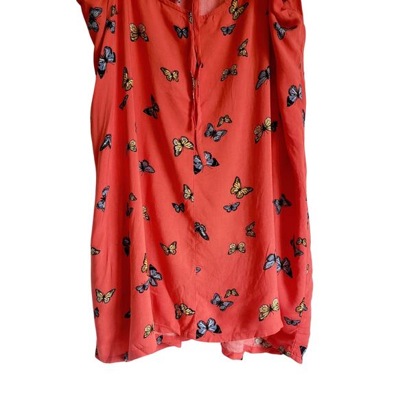 Arizona Jean Co Butterfly Mini Dress Orange Size XXL - Picture 6 of 8